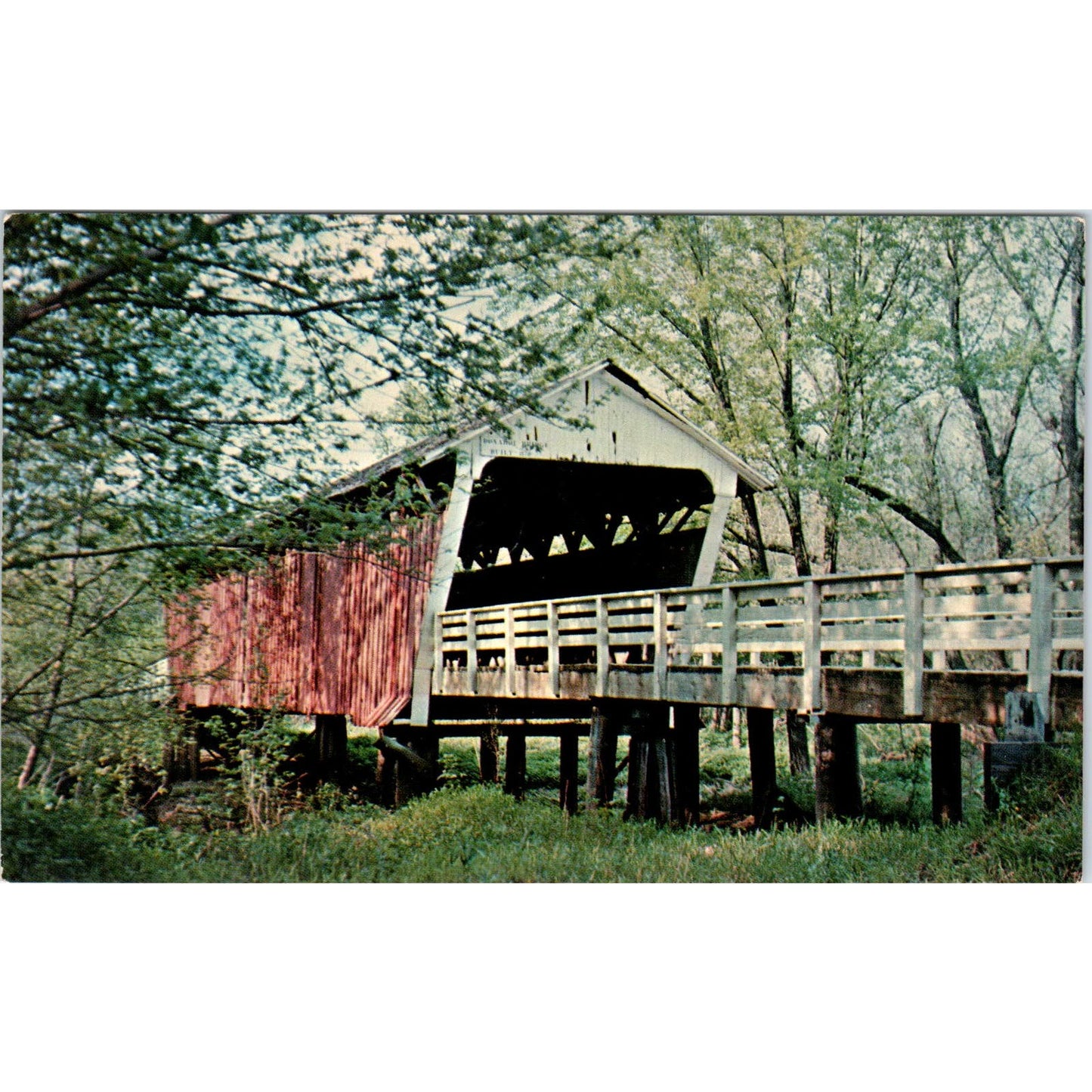 Donahoe Bridge Winterset Madison County IA Vintage Covered Bridge Postcard PC16