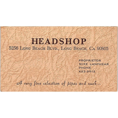 Headshop Mike Lanphear Long Beach CA Vintage Business Card SF3-B6