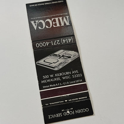 Mecca Convention Center Milwaukee WI Vintage Matchbook Cover TB6-MB2-1