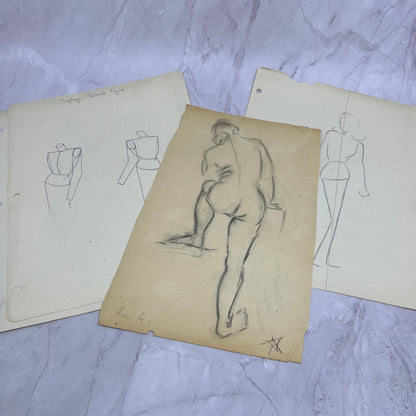 1940s Lot of Art Student Sketch & Studies Winifred Schutsky Pratt Institute TC5