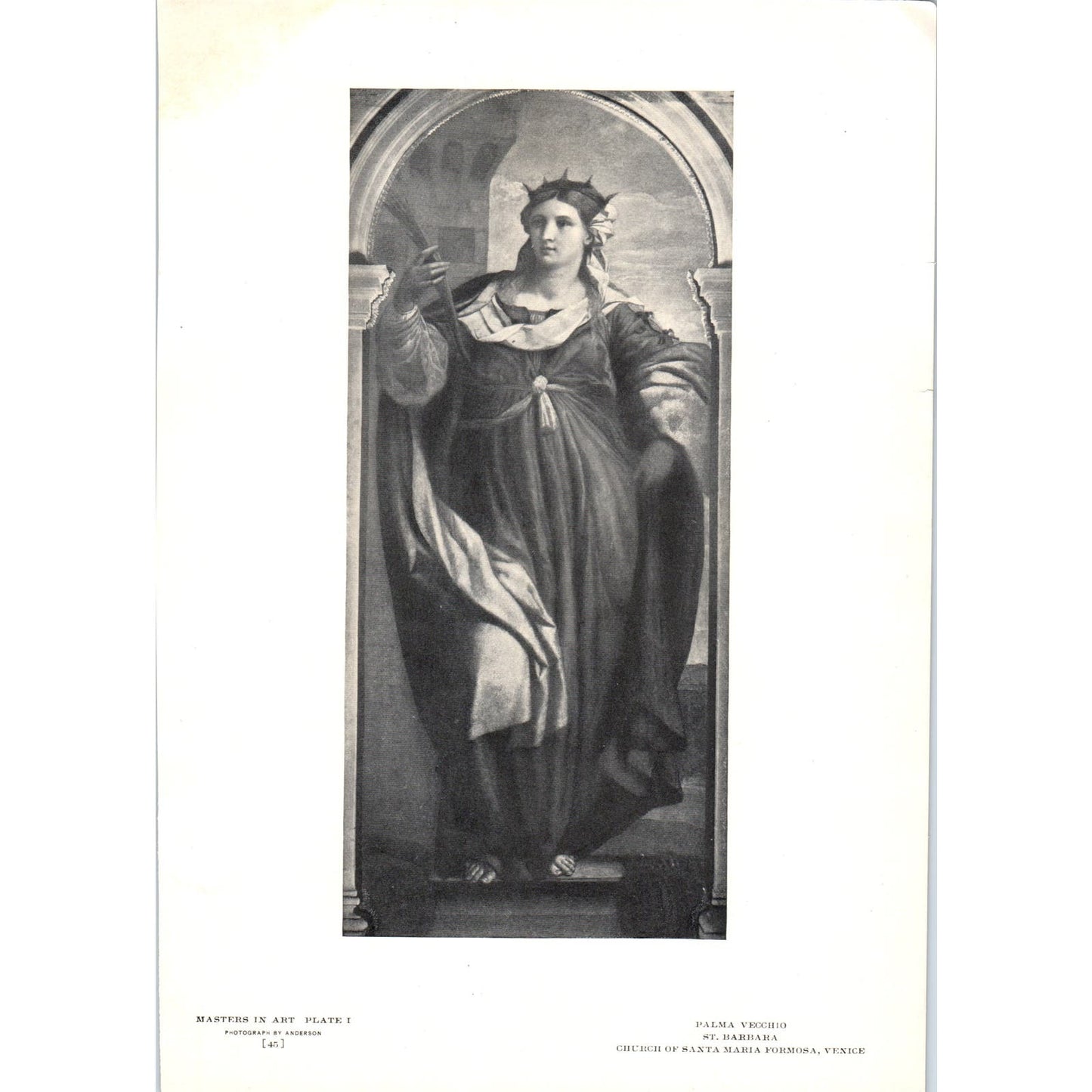St. Barbara - Palma Vecchio c1905 Art Print D14