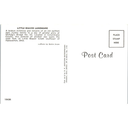 McKaig's Bridge 3 Columbiana County Hanoverton OH Covered Bridge Postcard PC17