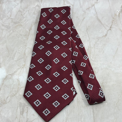 Retro Men's Golden K Maroon Made in Israel Polyester Necktie Tie TJ4-T2