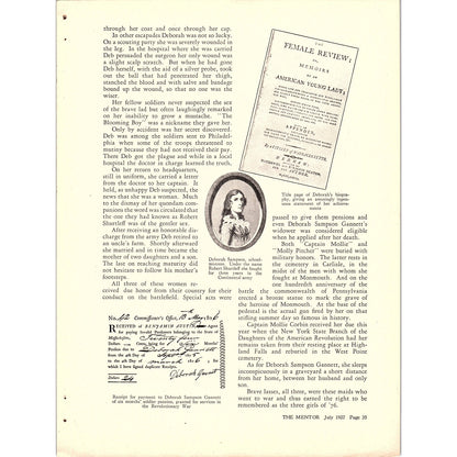Three Girls of '76 Zeta Rothschild American Revolution 2 Page Article 1927 AG3-5