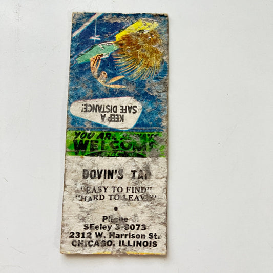 Dovin's Tap Harrison Street Chicago IL Vintage Matchbook Cover MB96-2
