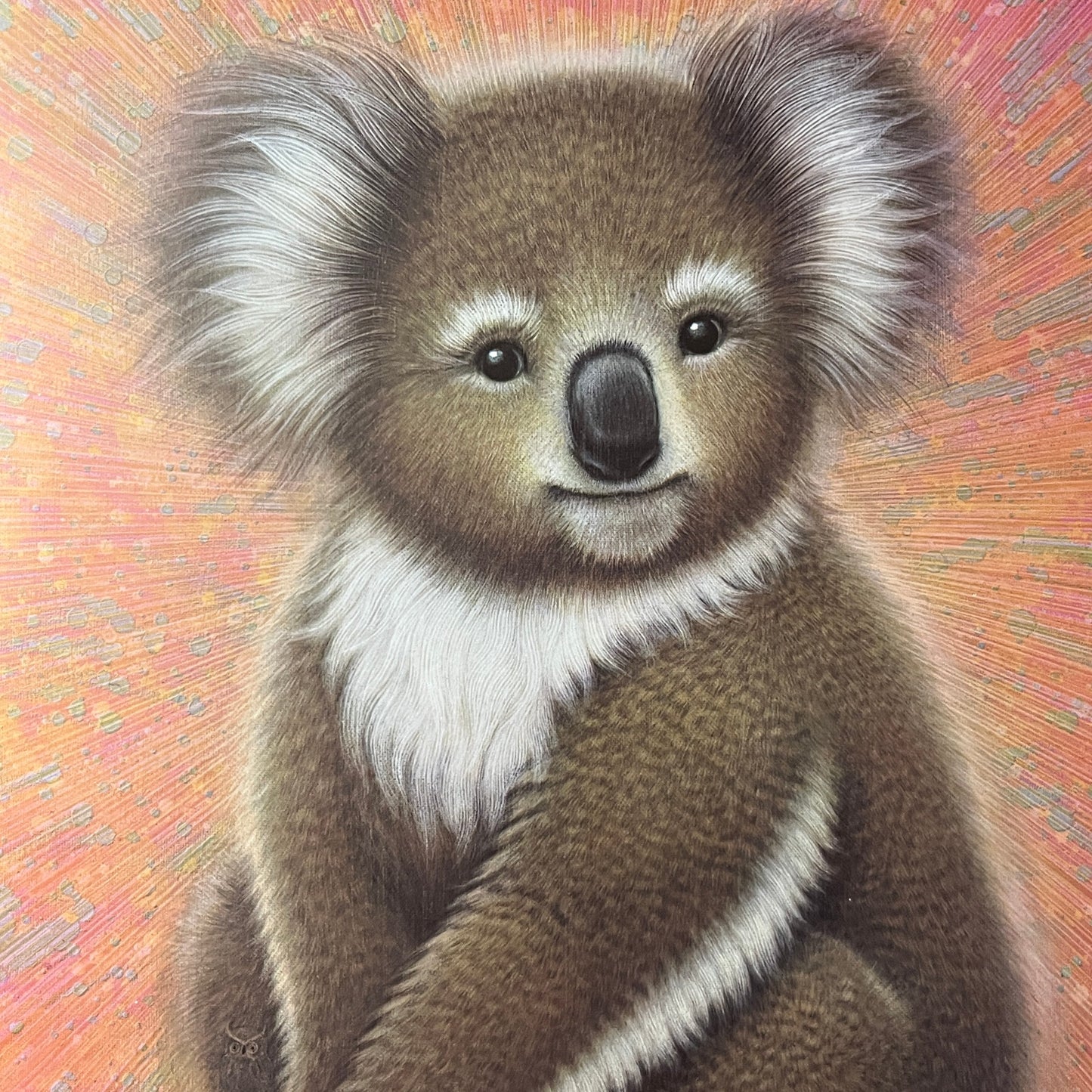 1970s Koala Bear - K Chin Retro Kitsch Lithograph Art Print 9x12 V8