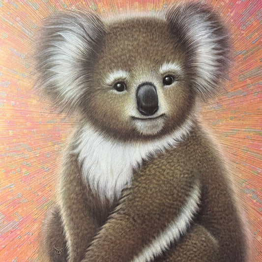 1970s Koala Bear - K Chin Retro Kitsch Lithograph Art Print 9x12 V8