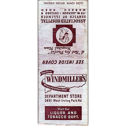 Windmiller's Department Store Chicago Vintage Matchbook Cover SF3-Y4