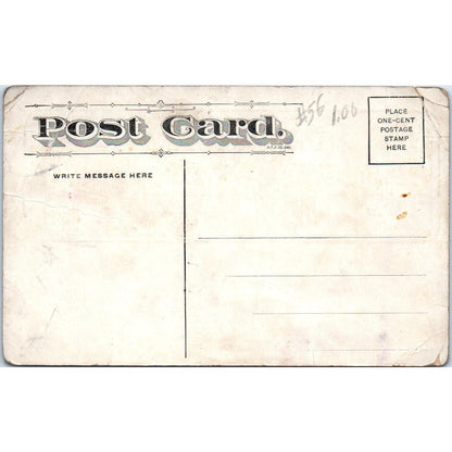 EARLY MEME “Put Your Shoes in My Trunk” Rebus c1910 Vintage Postcard PD1