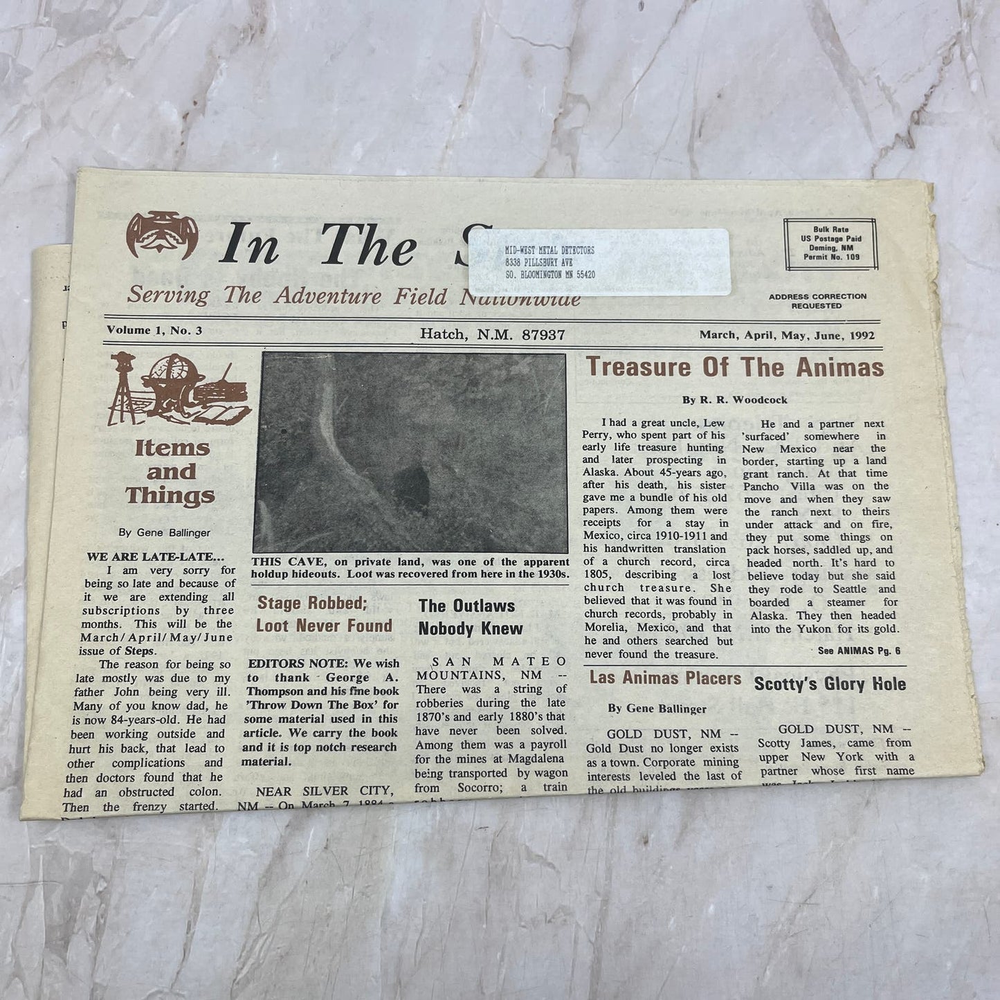 1992 Apr-Jun - In the Steps of the Treasure Hunter Newspaper - Hatch NM M20