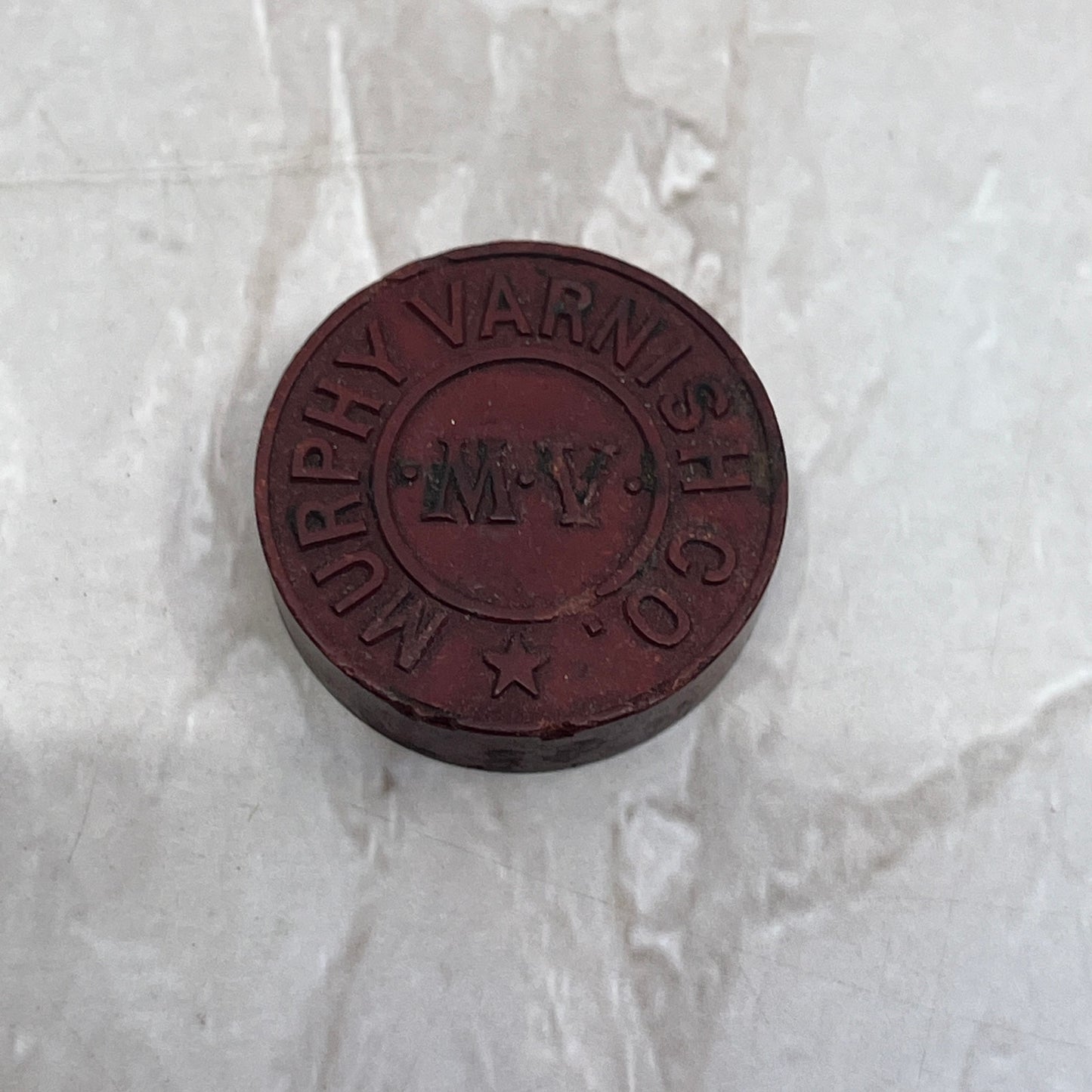 Vintage Undated Murphy Varnish Co., Red Gaming Token SB3