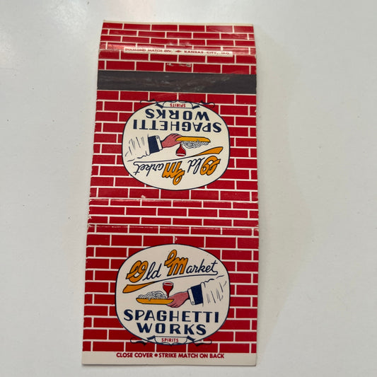 Old Market Spaghetti Works Restaurant Vintage Matchbook Cover TB7-UMB5