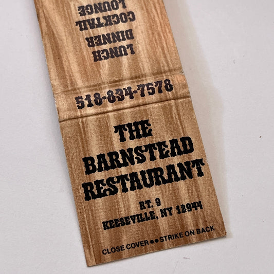 The Barnstead Restaurant Keeseville NY Vintage Matchbook Cover TB6-MB1-11