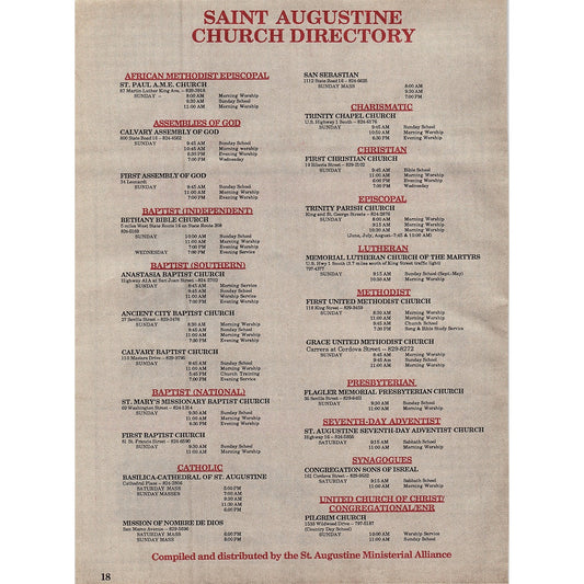 St. Augustine Church Directory 1989 Ad AF9-12