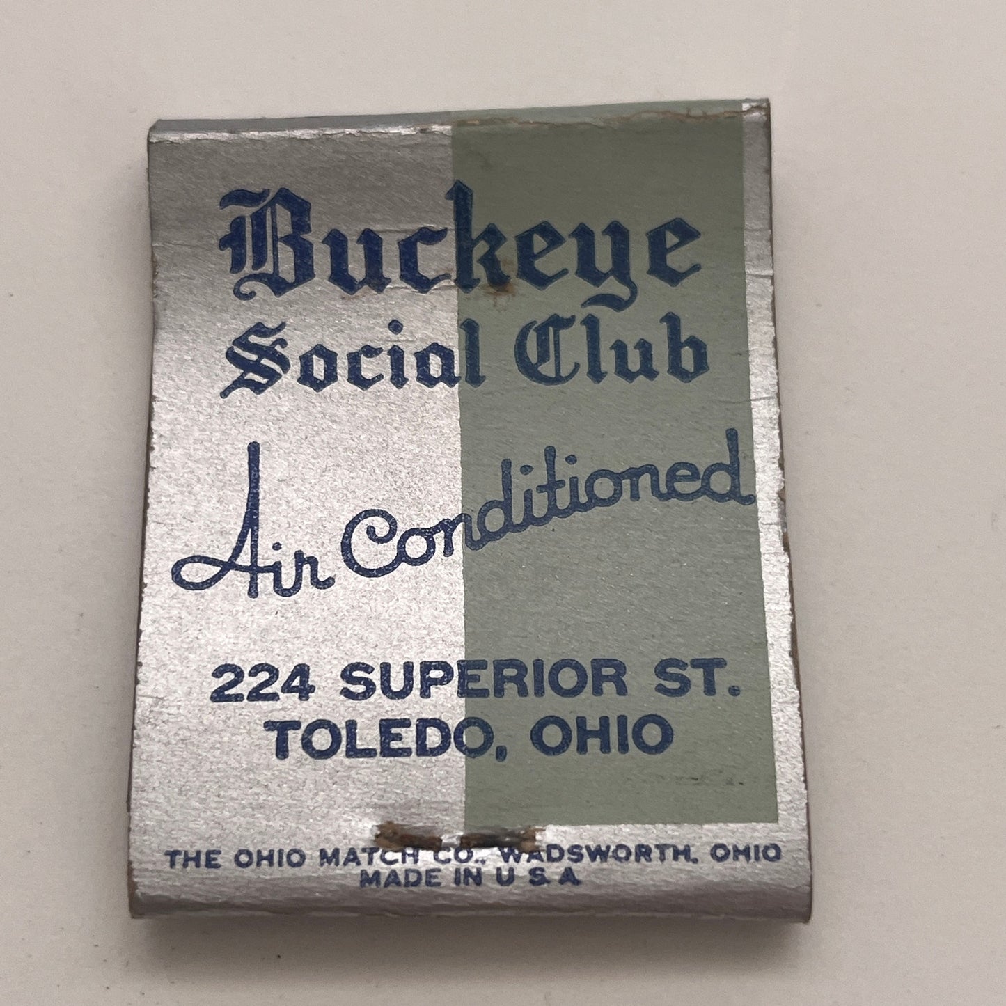 Buckeye Social Club Toledo Club Devon Benore Rd Vintage Matchbook TB8-MB2-7