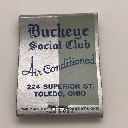 Buckeye Social Club Toledo Club Devon Benore Rd Vintage Matchbook TB8-MB2-7