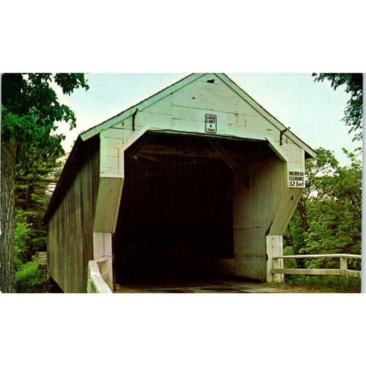 Corbin Town Lattice Bridge Newport NH Vintage Covered Bridge Postcard PC15
