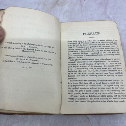 1870 Webster's Pocket Dictionary TJ8-OB