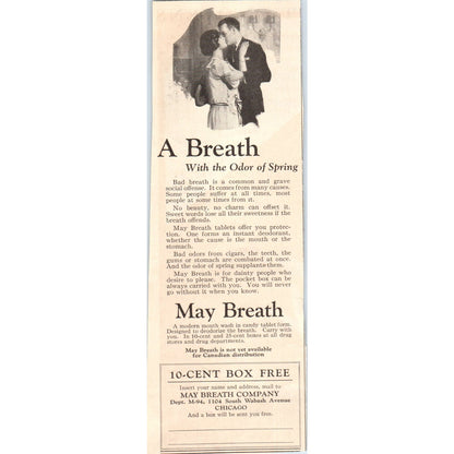 May Breath Co Mouth Wash Tablets Chicago 1924 Magazine Ad AF7-LJ1