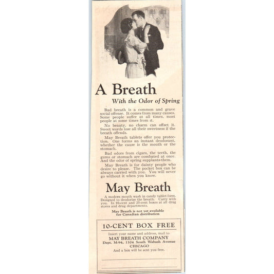 May Breath Co Mouth Wash Tablets Chicago 1924 Magazine Ad AF7-LJ1