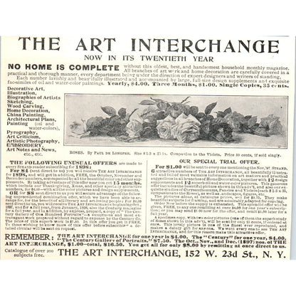 The Art Interchange Magazine NY 1897 Victorian Ad AE9-TS3