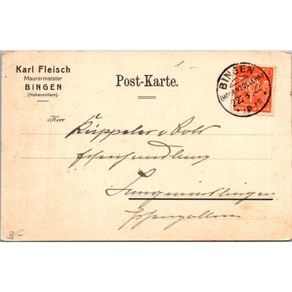 Karl Fleisch Bingen Hohenzollern 1922 German Reich Postcard P5-11