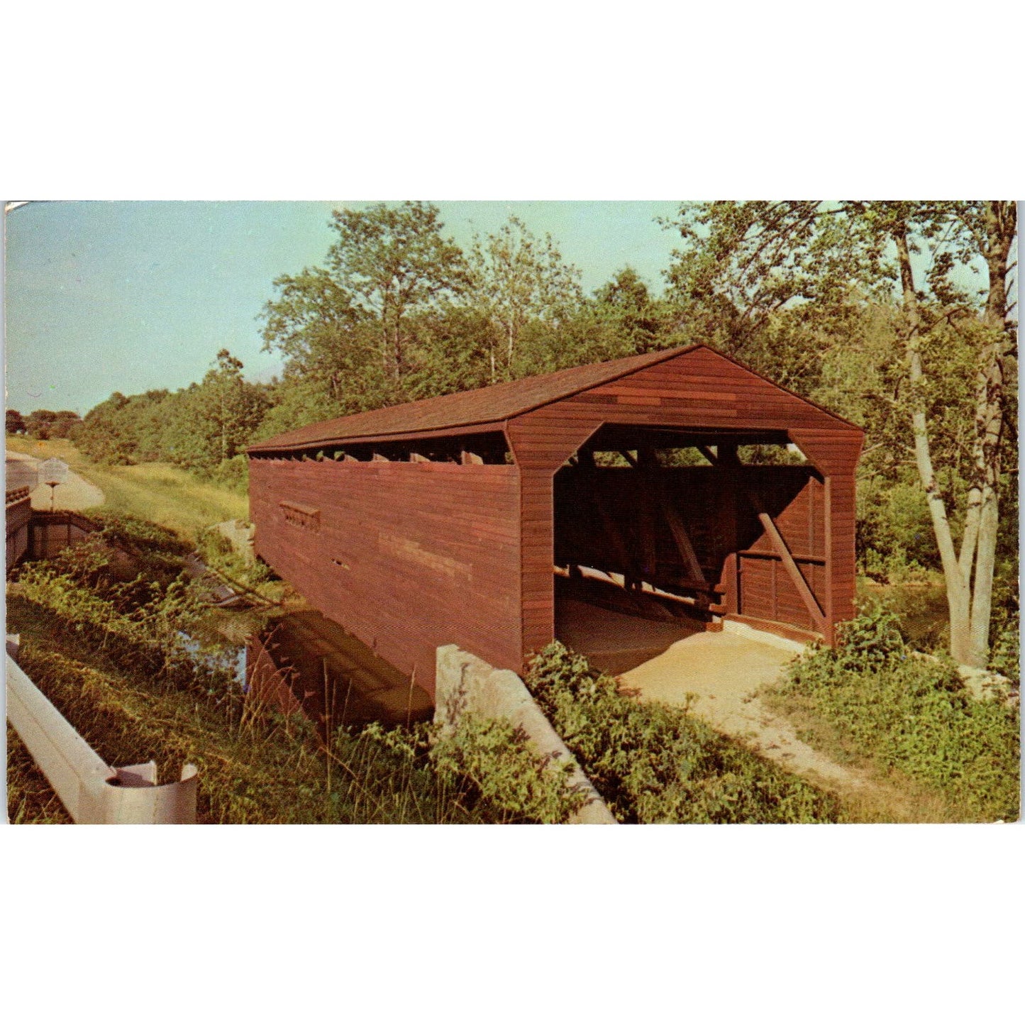 Bay View MD Gilpin's Falls Vintage Covered Bridge Postcard PC12