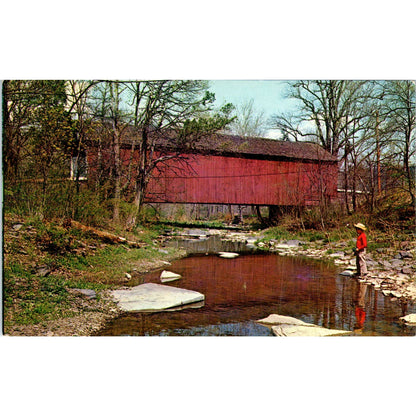 Cabin Run Covered Bridge Bucks County PA Vintage Covered Bridge Postcard PD6