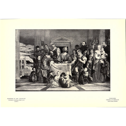 Christ at Emmaus - Veronese - 1904 Litho Art Print AF4-7