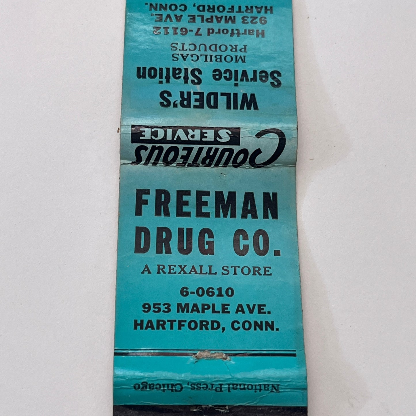 Freeman Drug Co Hartford CT Vintage Matchbook Cover MM3-3