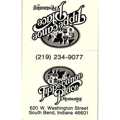 Tippecanoe Place Restaurant South Bend IN Vintage Matchbook TB6-MB2-12
