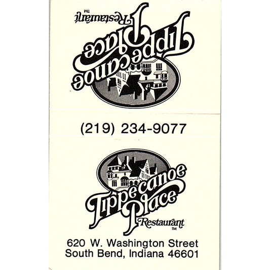Tippecanoe Place Restaurant South Bend IN Vintage Matchbook MM5-8