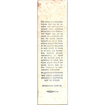 c1980 NFL St. Louis Football Cardinals NFC Playoff Game Phantom Ticket Stub AD7