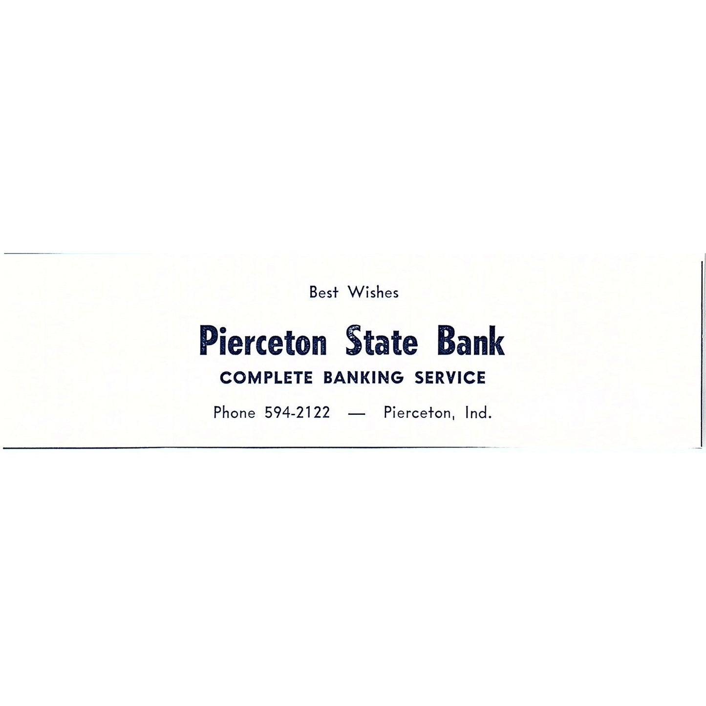 Pierceton State Bank, Pierceton Indiana 1964 Ad AG1-9
