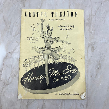 Center Theatre Howdy, Mr. Ice of 1950 Program Rockefeller Center TF5-L2