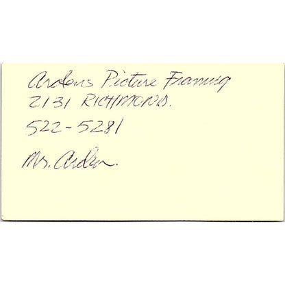 National Art Services Co Inc Gerald Cuccia Houston Vintage Business Card SE3-B12