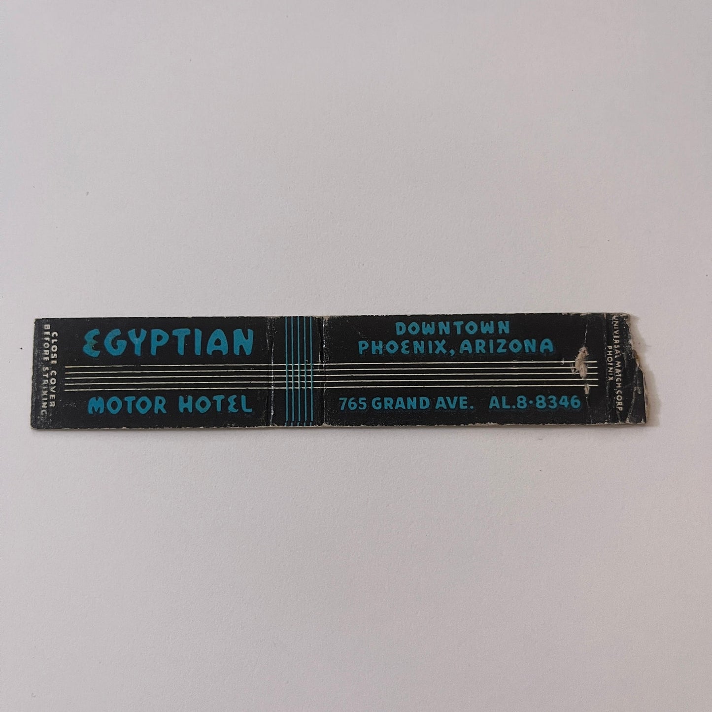 Egyptian Motor Hotel Phoenix AZ Vintage Matchbook TB6-MB2-9
