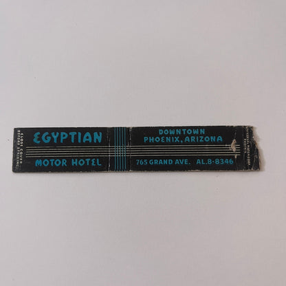 Egyptian Motor Hotel Phoenix AZ Vintage Matchbook TB6-MB2-9