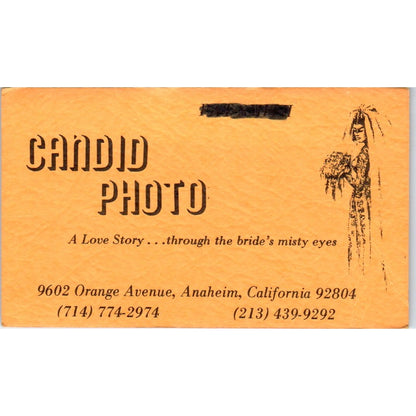 Candid Photo Anaheim California Vintage Business Card SD8-B17