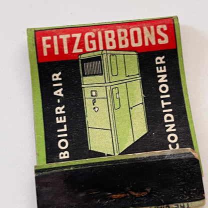 Fitzgibbons Oil-Eighty Steel Boiler Air Conditioner Matchbook Cover TB8-MB3-4