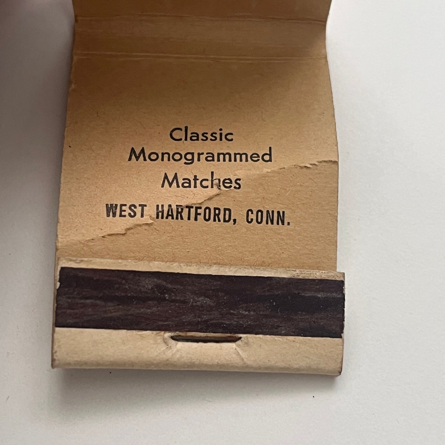 Governor's Residence Monogrammed Hartford CT Vintage Matchbook Cover TB8-MB-2