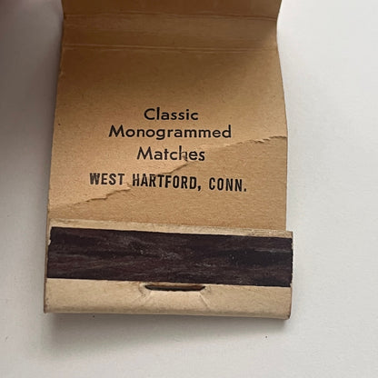 Governor's Residence Monogrammed Hartford CT Vintage Matchbook Cover TB8-MB-2