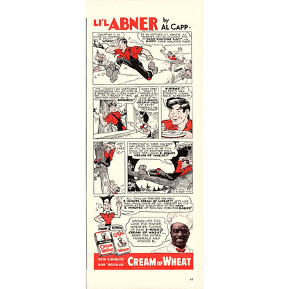 Cream of Wheat - Li'l Abner Al Capp Comic 1940 Ad V14-8