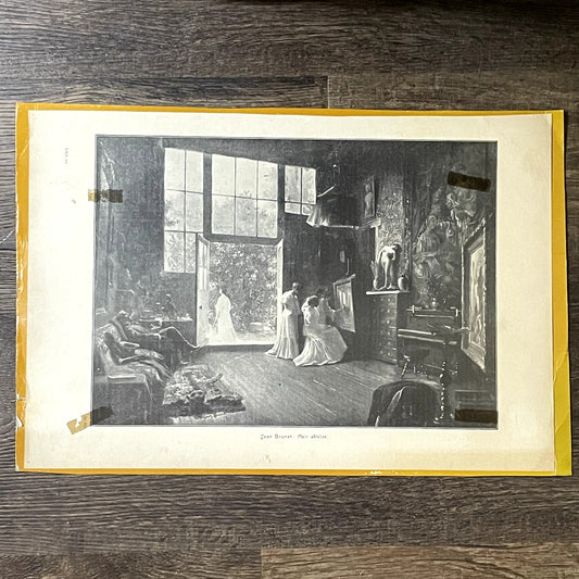 Jean Brunet - Mein Atelier - Vintage Art Print Engraving 11x16 V11