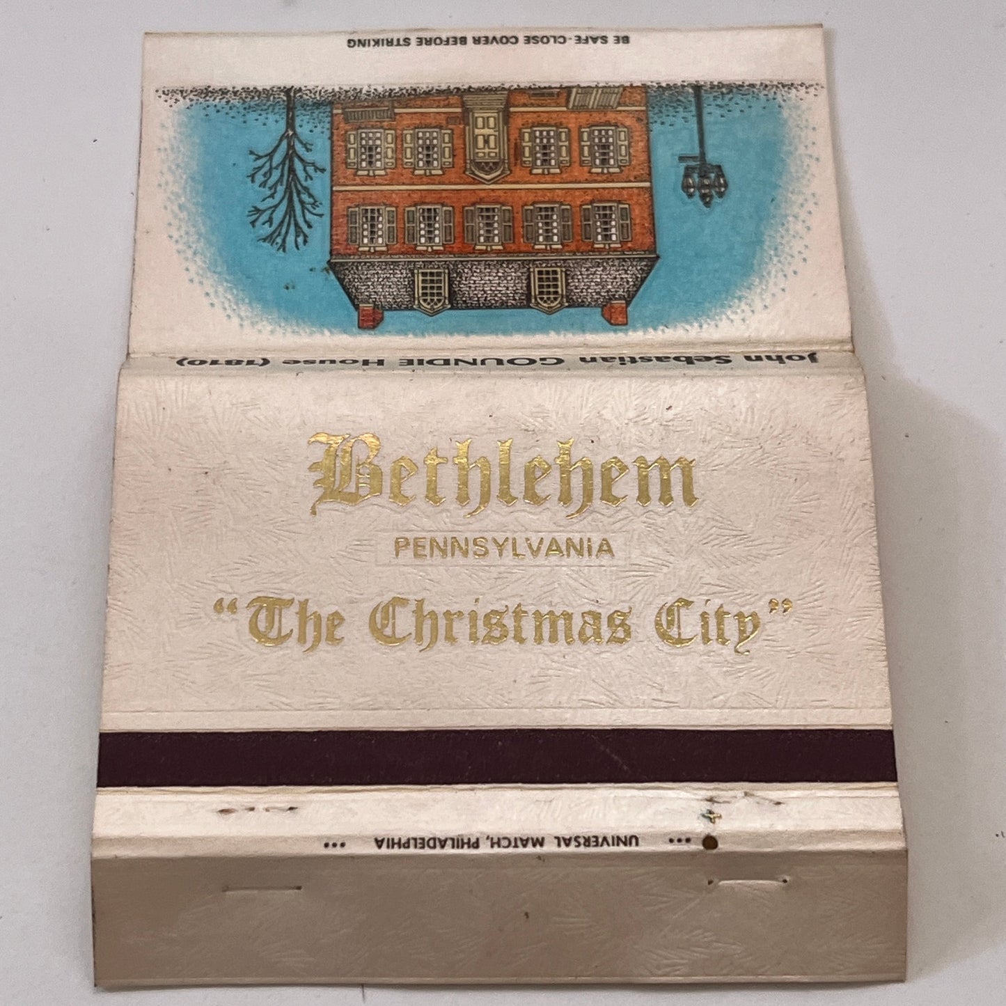 Hotel Bethlehem PA The Christmas City Vintage Matchbook Cover TB6-MB1-11
