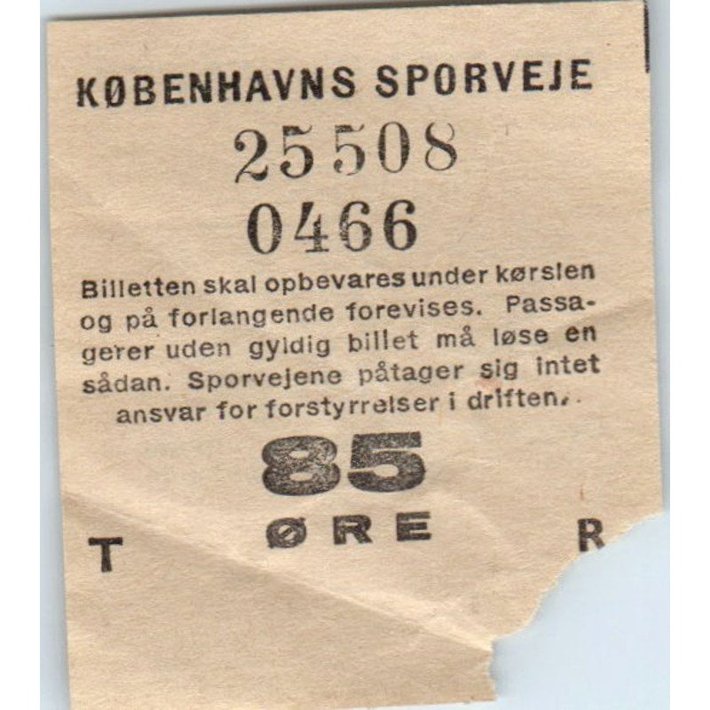 1960s Københavns Sporveje Copenhagen's Tramway Stub HB Cirkel Kaffe AF7-E9