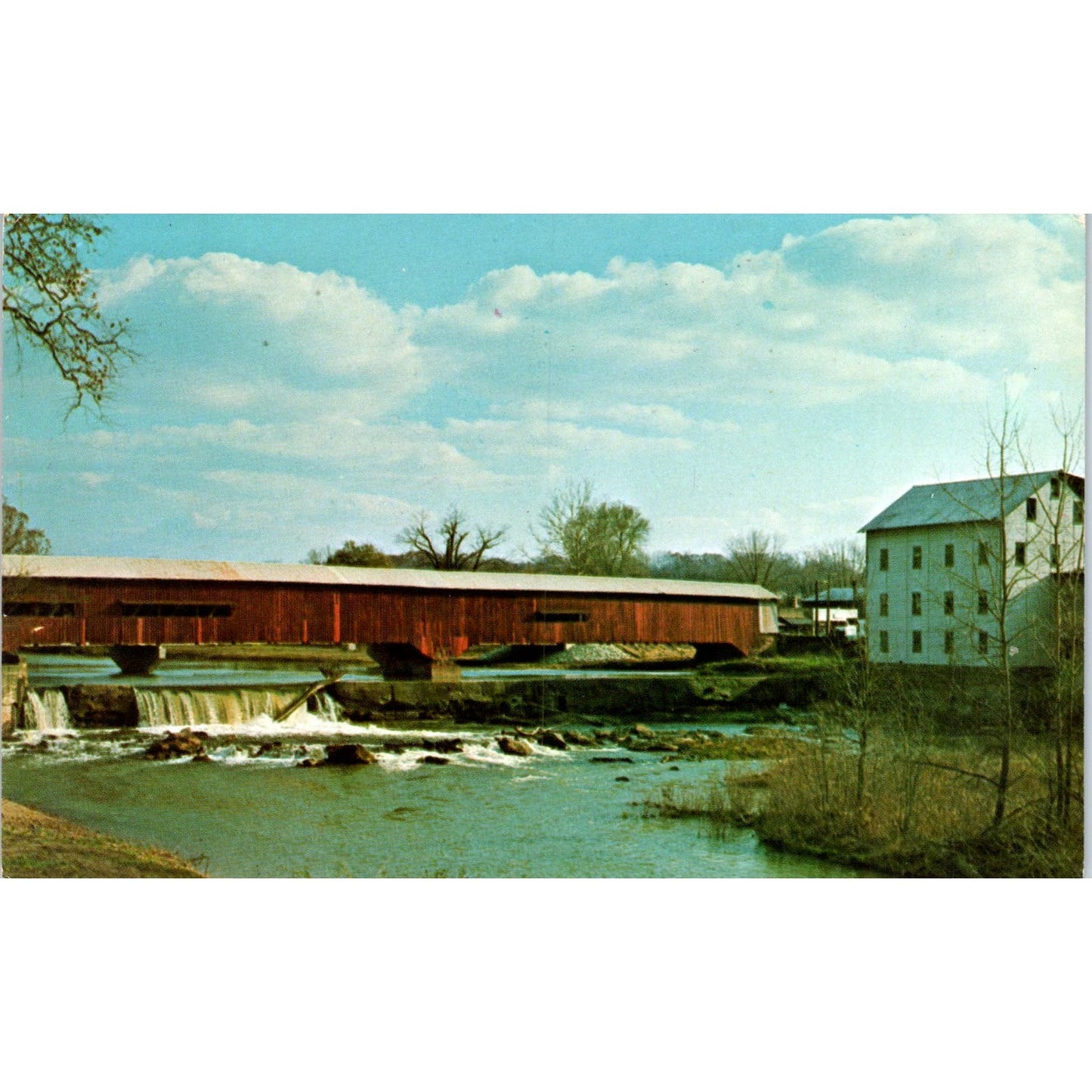 Bridgeton Bridge Parke County IN Vintage Covered Bridge Postcard PC13
