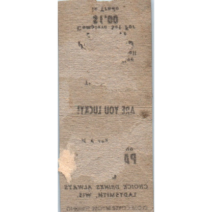 Pat & Ed's Bar Ladysmith WI Vintage Matchbook Cover SD4-Y17