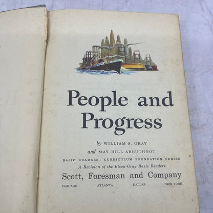 1943 People and Progress Basic Reader William S. Gray Hardback 1944 TC8-OB