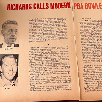 Modern PBA Players Better Signed Dick Weber, Johnny Guenther 1969 Article AF6-3